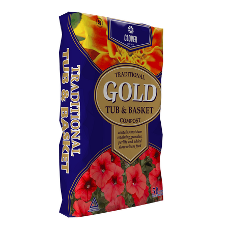 50L Clover - Traditional Gold Tub & Basket compost