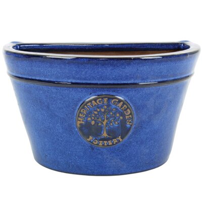 HERITAGE GARDEN POTTERY 26CM EDWARDIAN WALL POT BLUE