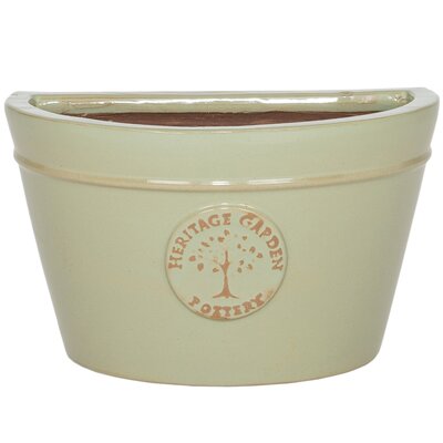 HERITAGE GARDEN POTTERY 35CM EDWARDIAN WALL POT - GREEN
