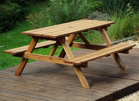 Picnic Table & Bench Set - 6-Seater