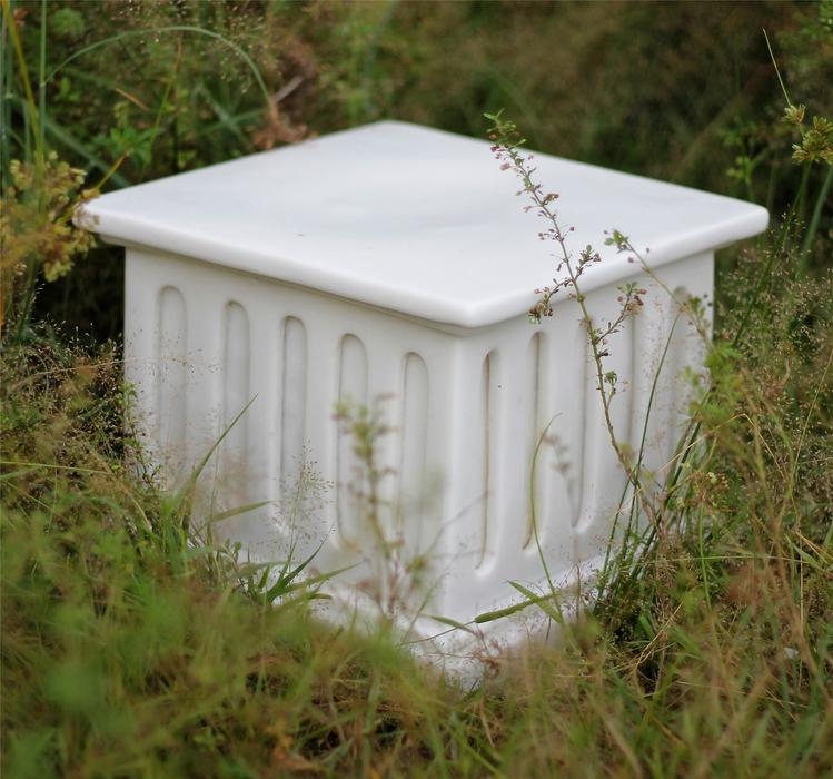 Square Plinth Large, White Windlestone Nursery & Garden Centre in