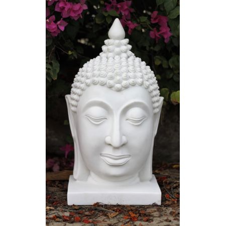 Thai Buddha Head Large, White