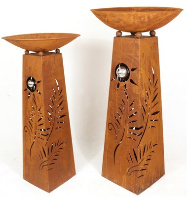 Tower & Bowl Stand - Fern & Balls, Rustic Finish - Large -102cm
