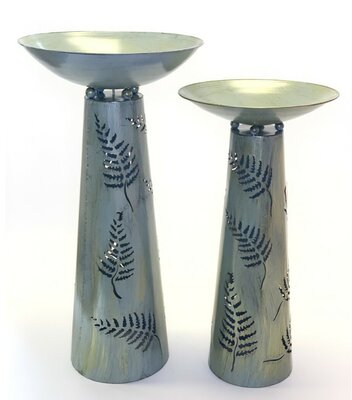 Tower & Bowl Stands - Ferns-Cone, Silver Antique Finish - L/XL