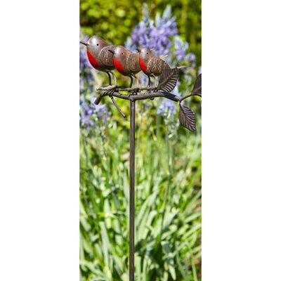 Trio of Robins plant stake