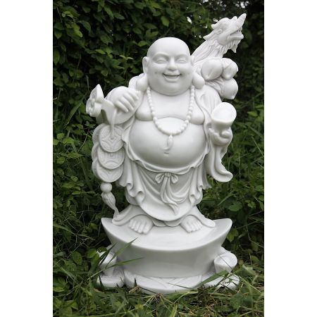 Wealthy Standing Buddha White