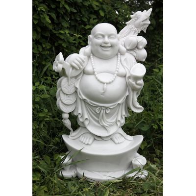Wealthy Standing Buddha White